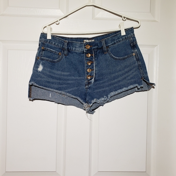 Free People Pants - FREE PEOPLE distressed, button fly jean shorts Free People Pants - FREE PEOPLE distressed, button fly jean shorts